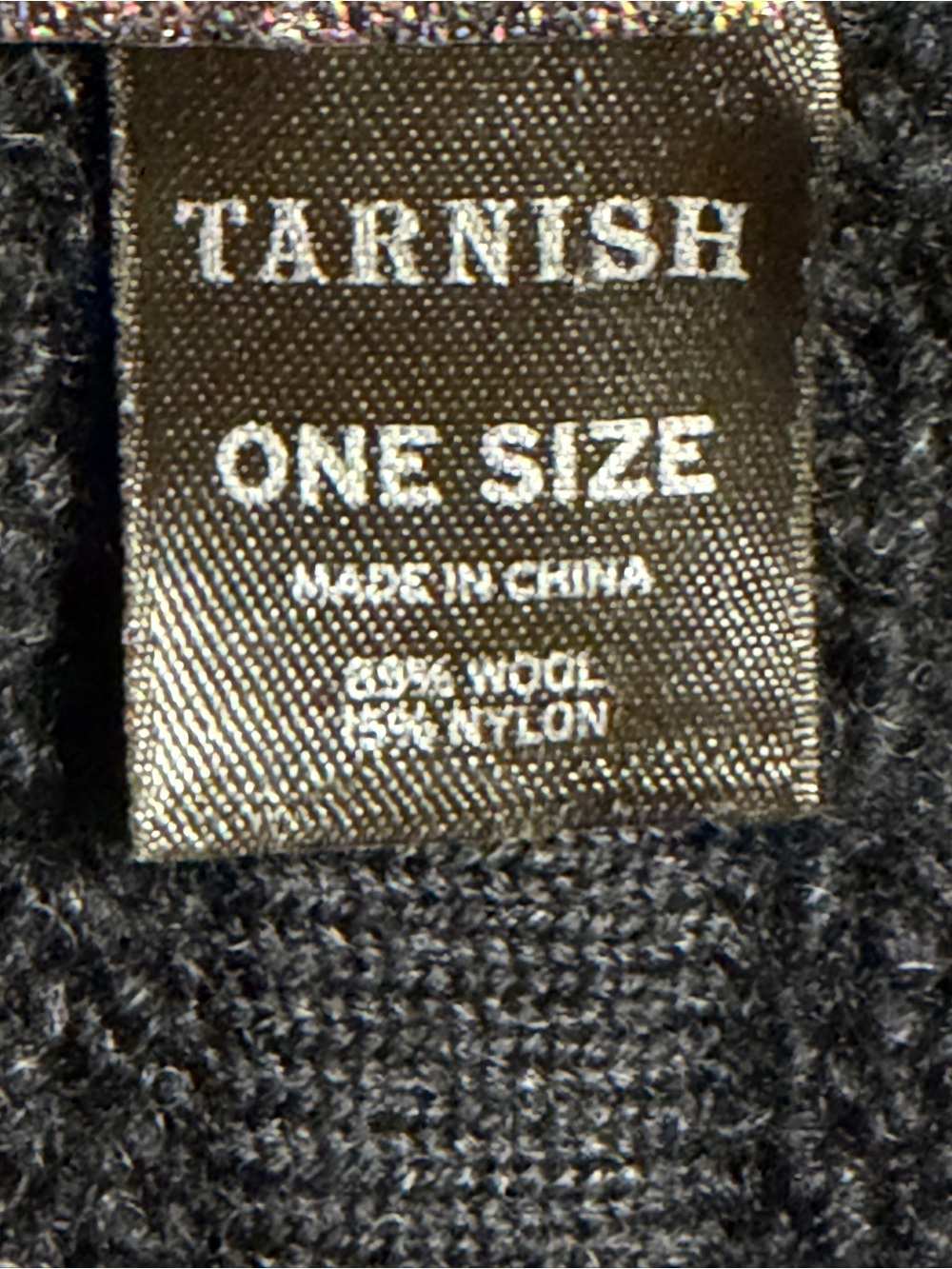 Tarnish Black Wool Blend Long Open Front Cardigan Sweater Pockets One Size - Picture 12 of 12